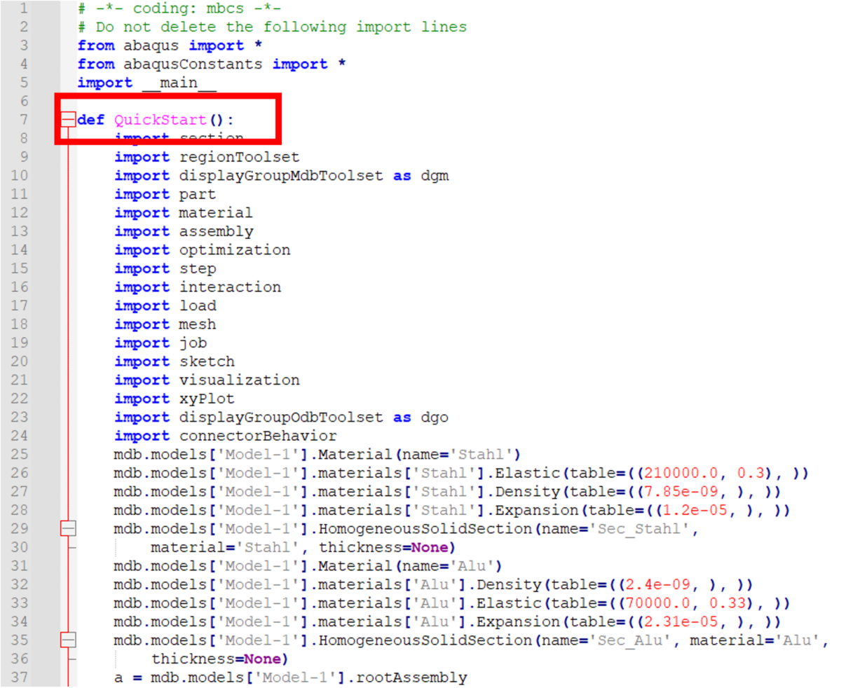 Abaqus/CAE: QuickStart Plugin with RSG Dialog Builder - PLM Blog ...