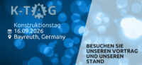 Banner for K-TAG Construction Day in Bayreuth, Germany, on 16.09.2026, inviting visitors to visit the talks and stand.
